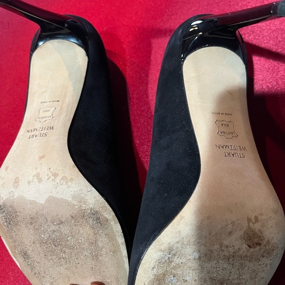 Stuart Weitzman Black Suede Heels pumps 6.5 dressy - Picture 4 of 5
